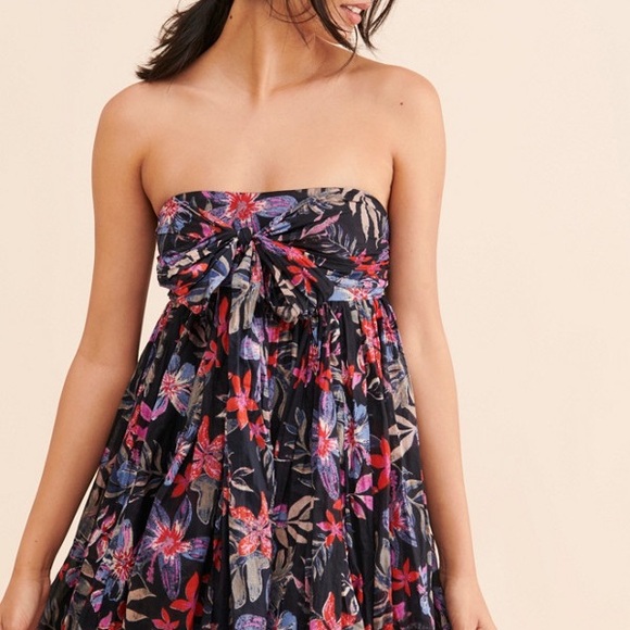 NWOT Free People Mai Tai Multicolor Floral Halter Dress NWOT - Picture 2 of 6